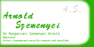 arnold szemenyei business card